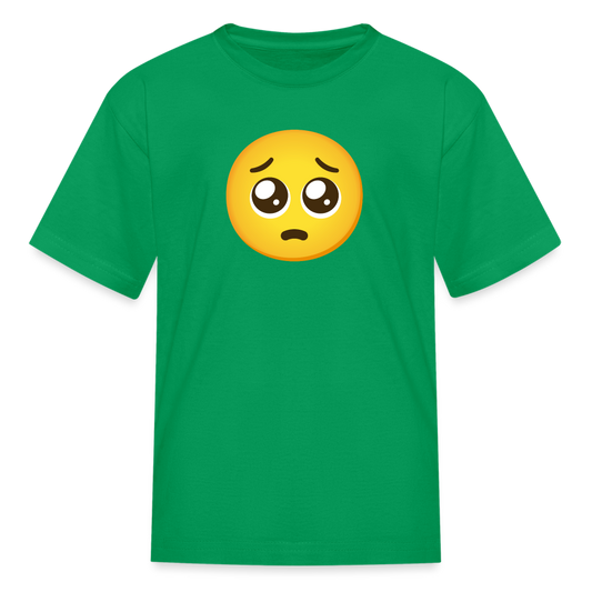 🥺 Pleading Face (Google Noto Color Emoji) Kids' T-Shirt - kelly green