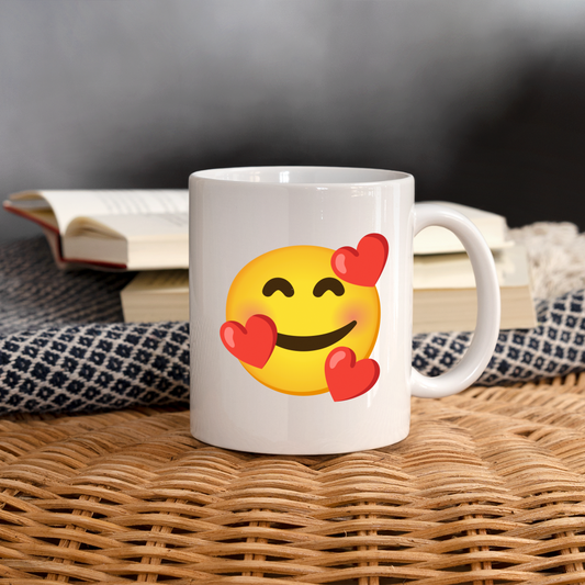 🥰 Smiling Face with Hearts (Noto Color Emoji) Coffee/Tea Mug - white
