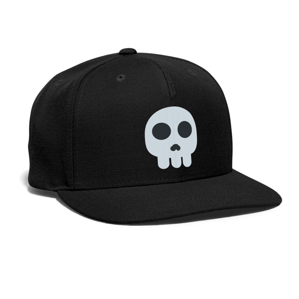 💀 Skull (Twemoji) Snapback Baseball Cap - black