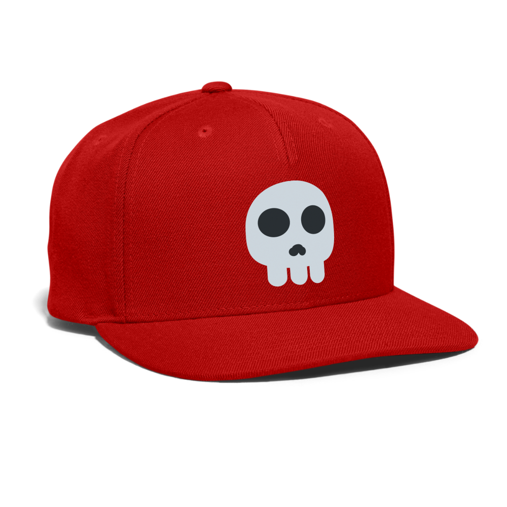 💀 Skull (Twemoji) Snapback Baseball Cap - red