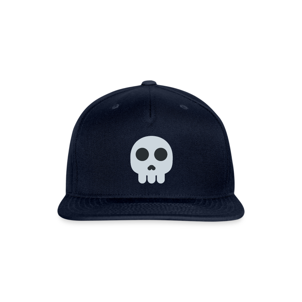 💀 Skull (Twemoji) Snapback Baseball Cap - navy