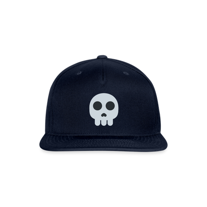 💀 Skull (Twemoji) Snapback Baseball Cap - navy