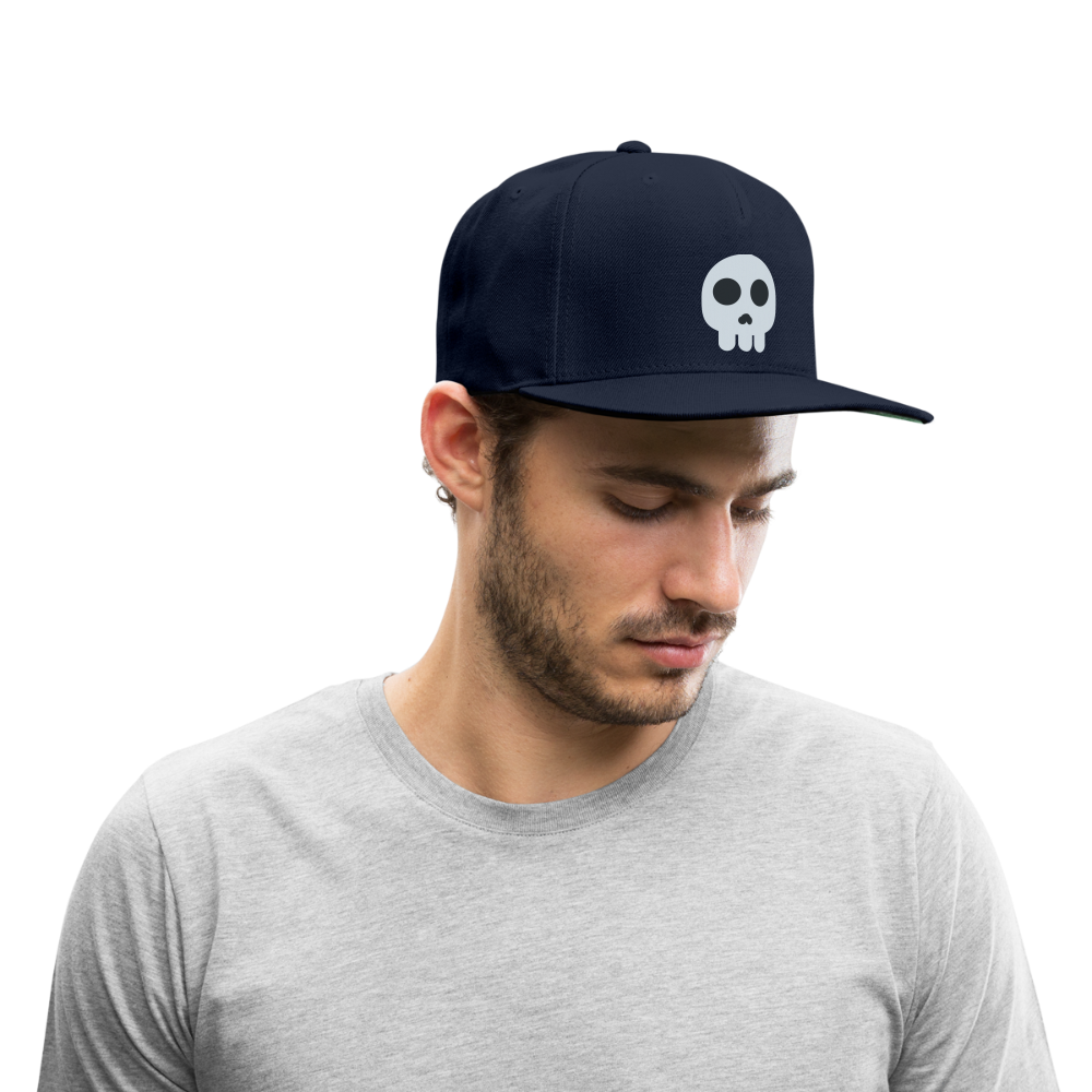 💀 Skull (Twemoji) Snapback Baseball Cap - navy