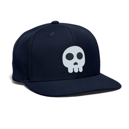 💀 Skull (Twemoji) Snapback Baseball Cap - navy