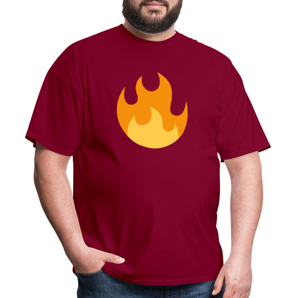 🔥 Fire (Twemoji) Unisex Classic T-Shirt - burgundy