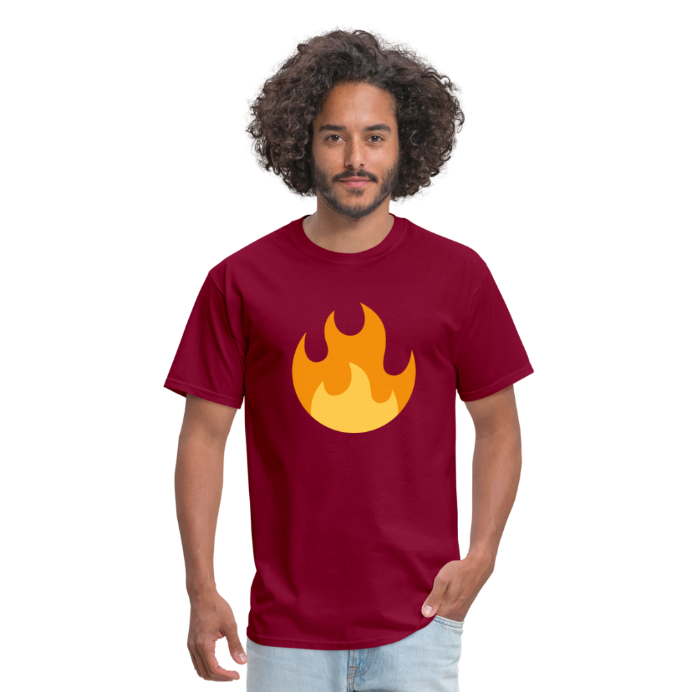 🔥 Fire (Twemoji) Unisex Classic T-Shirt - burgundy