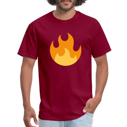 🔥 Fire (Twemoji) Unisex Classic T-Shirt - burgundy