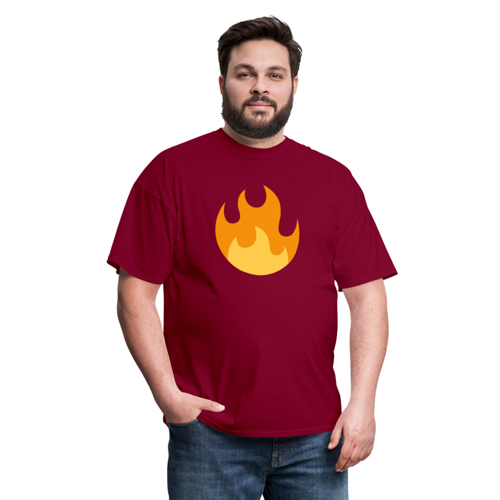 🔥 Fire (Twemoji) Unisex Classic T-Shirt - burgundy