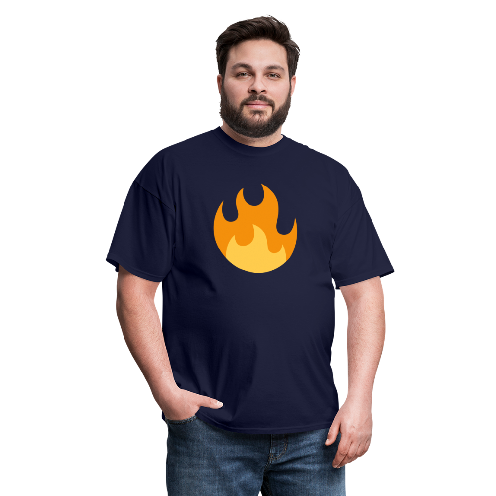 🔥 Fire (Twemoji) Unisex Classic T-Shirt - navy