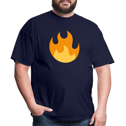 🔥 Fire (Twemoji) Unisex Classic T-Shirt - navy