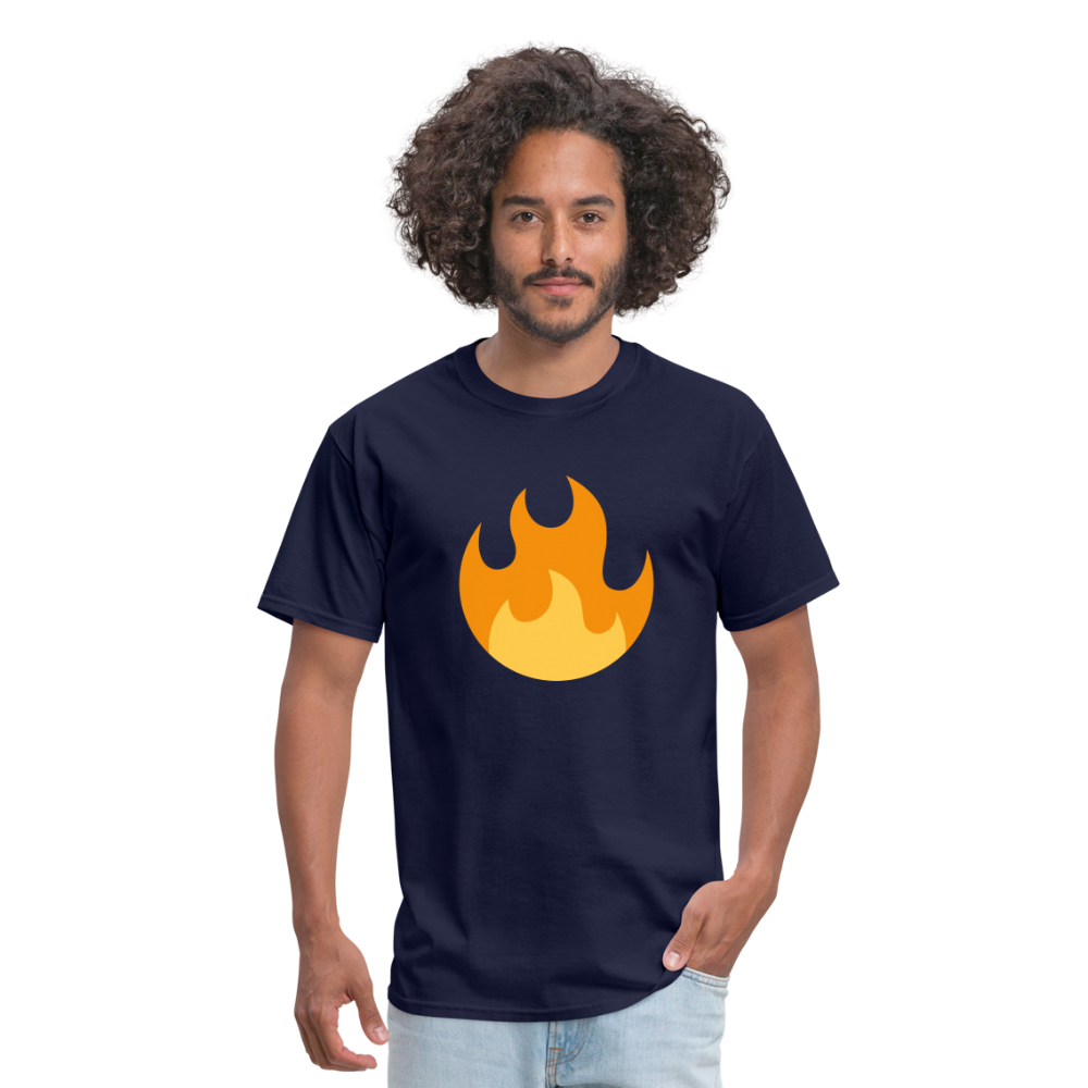 🔥 Fire (Twemoji) Unisex Classic T-Shirt - navy