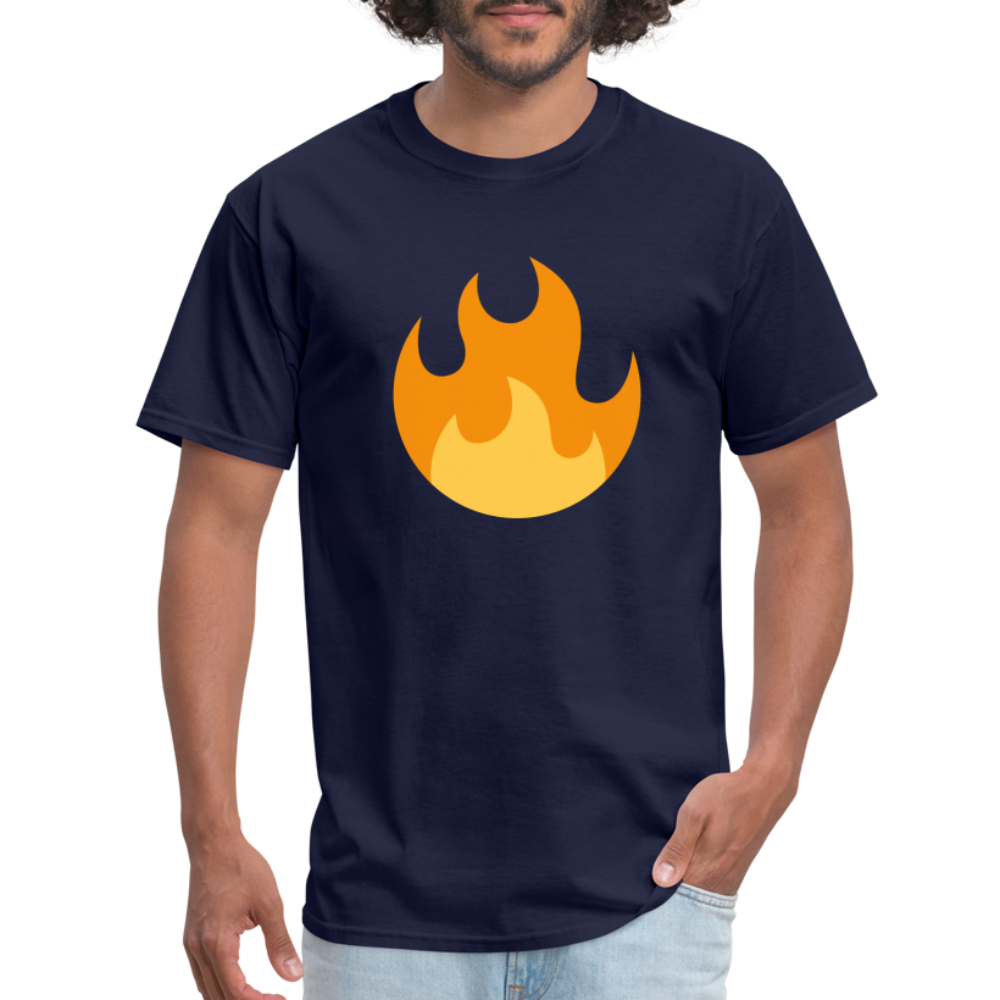 🔥 Fire (Twemoji) Unisex Classic T-Shirt - navy