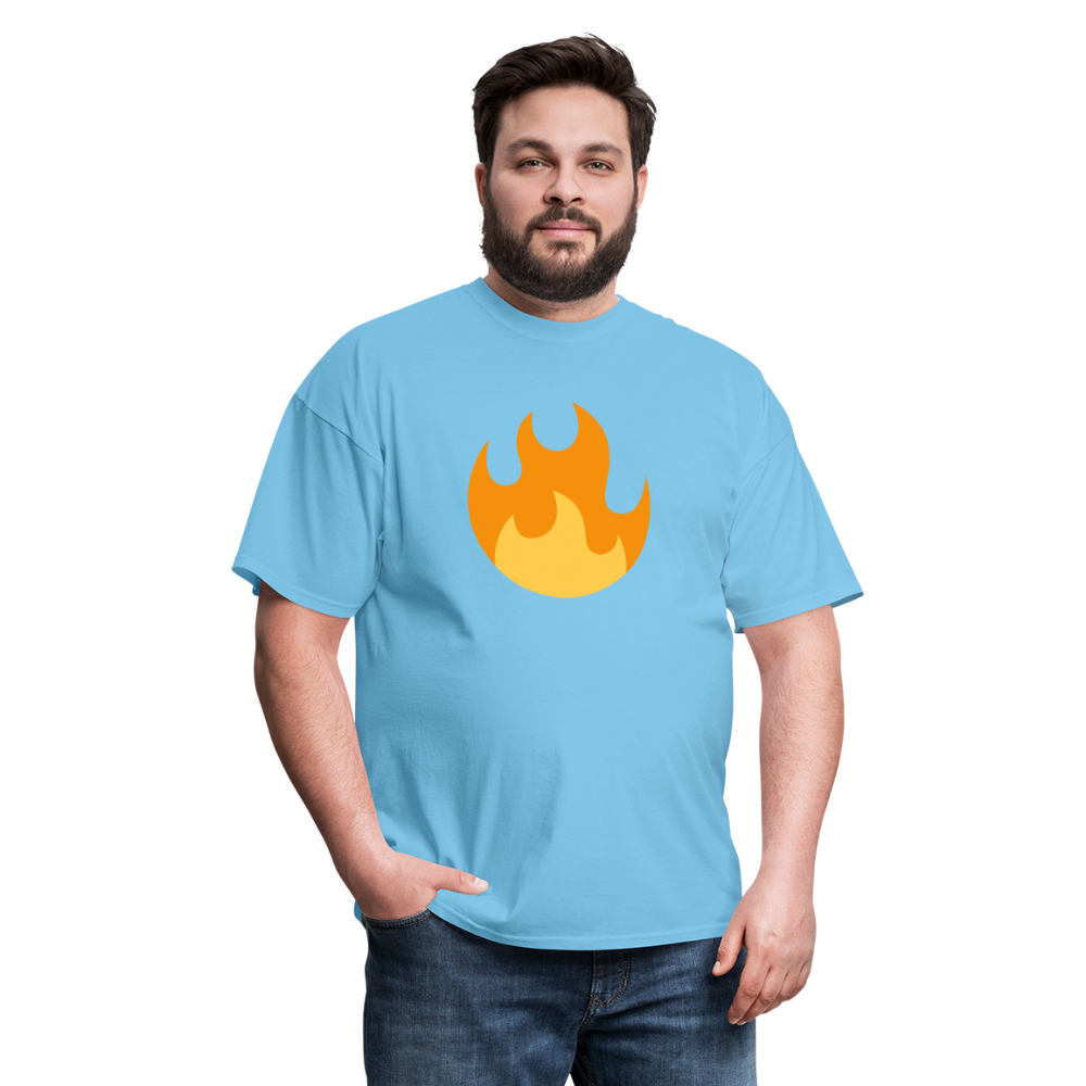 🔥 Fire (Twemoji) Unisex Classic T-Shirt - aquatic blue