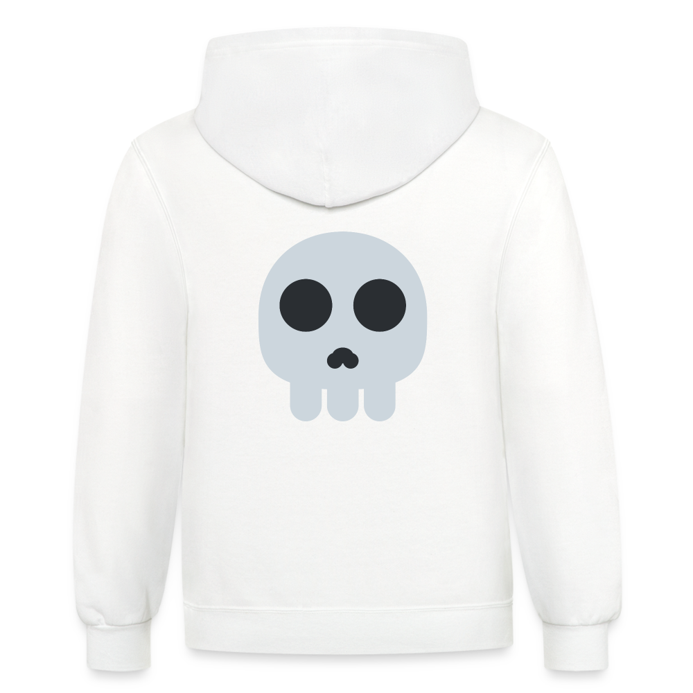 💀 Skull (Twemoji) Contrast Hoodie - white/gray