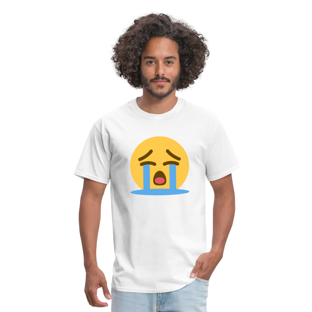 😭 Loudly Crying Face (Twemoji) Unisex Classic T-Shirt - white