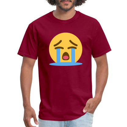 😭 Loudly Crying Face (Twemoji) Unisex Classic T-Shirt - burgundy