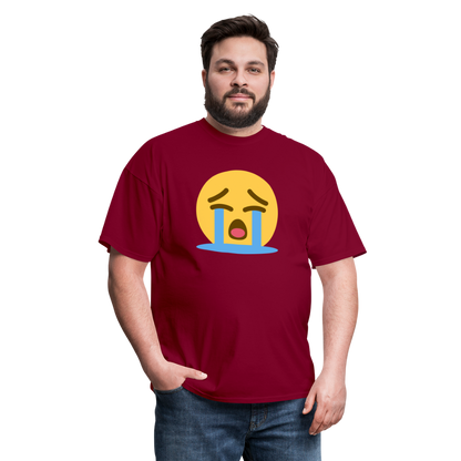 😭 Loudly Crying Face (Twemoji) Unisex Classic T-Shirt - burgundy