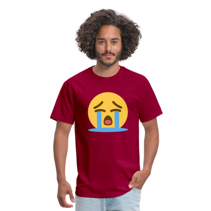 😭 Loudly Crying Face (Twemoji) Unisex Classic T-Shirt - dark red