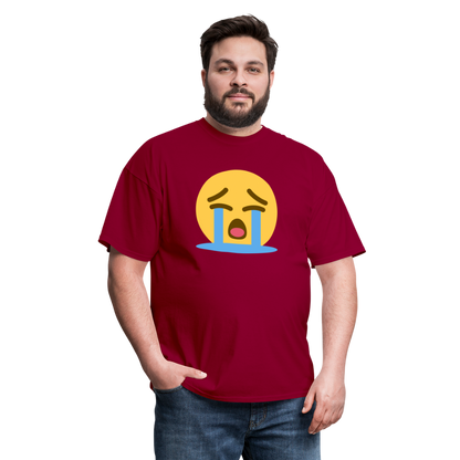 😭 Loudly Crying Face (Twemoji) Unisex Classic T-Shirt - dark red