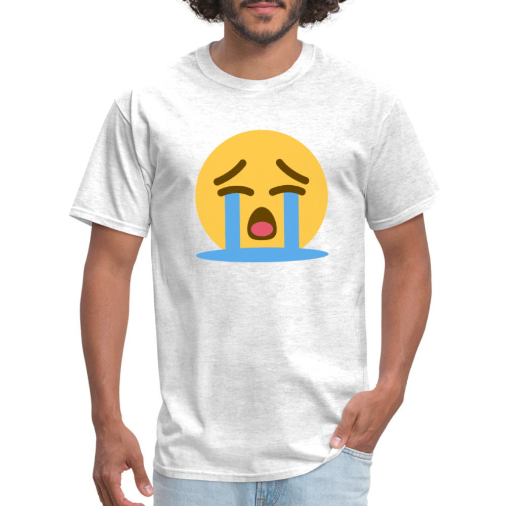 😭 Loudly Crying Face (Twemoji) Unisex Classic T-Shirt - light heather gray