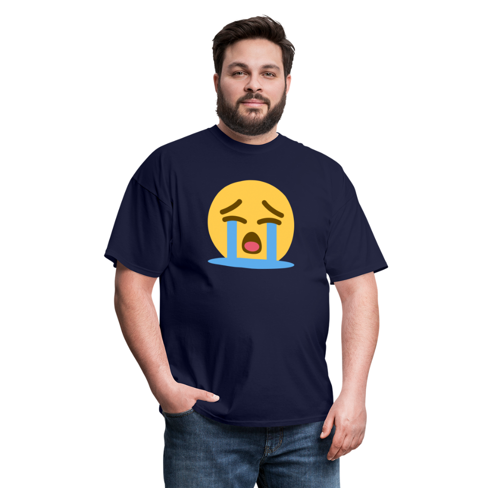 😭 Loudly Crying Face (Twemoji) Unisex Classic T-Shirt - navy