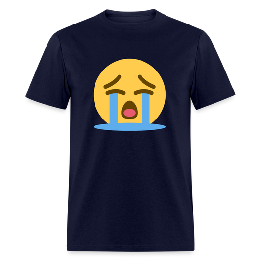 😭 Loudly Crying Face (Twemoji) Unisex Classic T-Shirt - navy