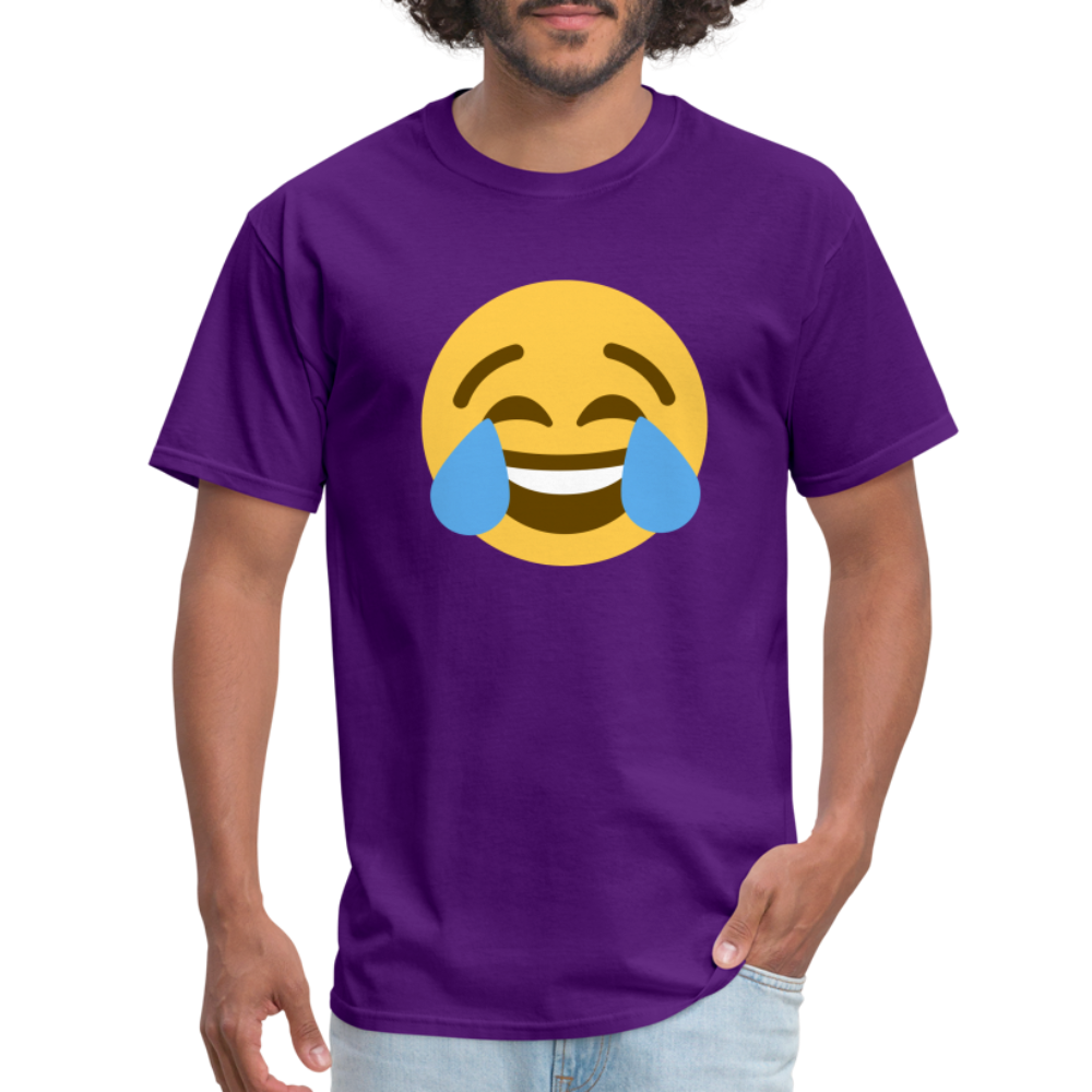 😂 Face with Tears of Joy (Twemoji) Unisex Classic T-Shirt - purple