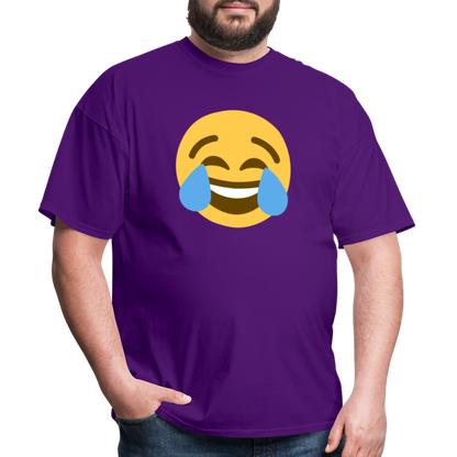😂 Face with Tears of Joy (Twemoji) Unisex Classic T-Shirt - purple