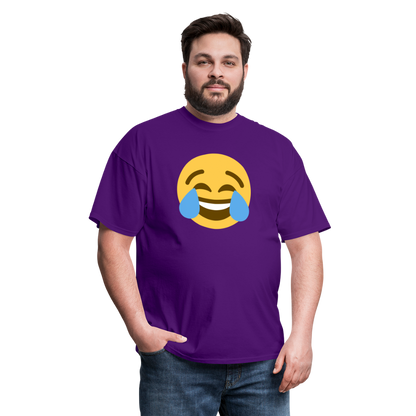 😂 Face with Tears of Joy (Twemoji) Unisex Classic T-Shirt - purple