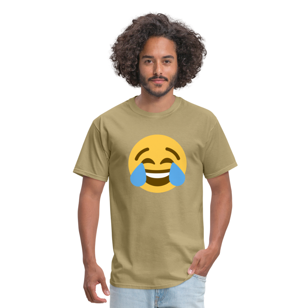 😂 Face with Tears of Joy (Twemoji) Unisex Classic T-Shirt - khaki