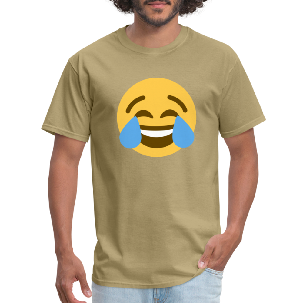 😂 Face with Tears of Joy (Twemoji) Unisex Classic T-Shirt - khaki