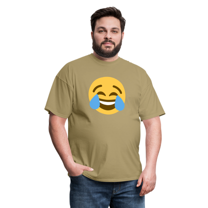 😂 Face with Tears of Joy (Twemoji) Unisex Classic T-Shirt - khaki