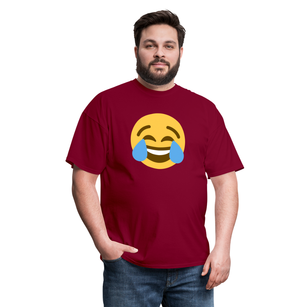 😂 Face with Tears of Joy (Twemoji) Unisex Classic T-Shirt - burgundy