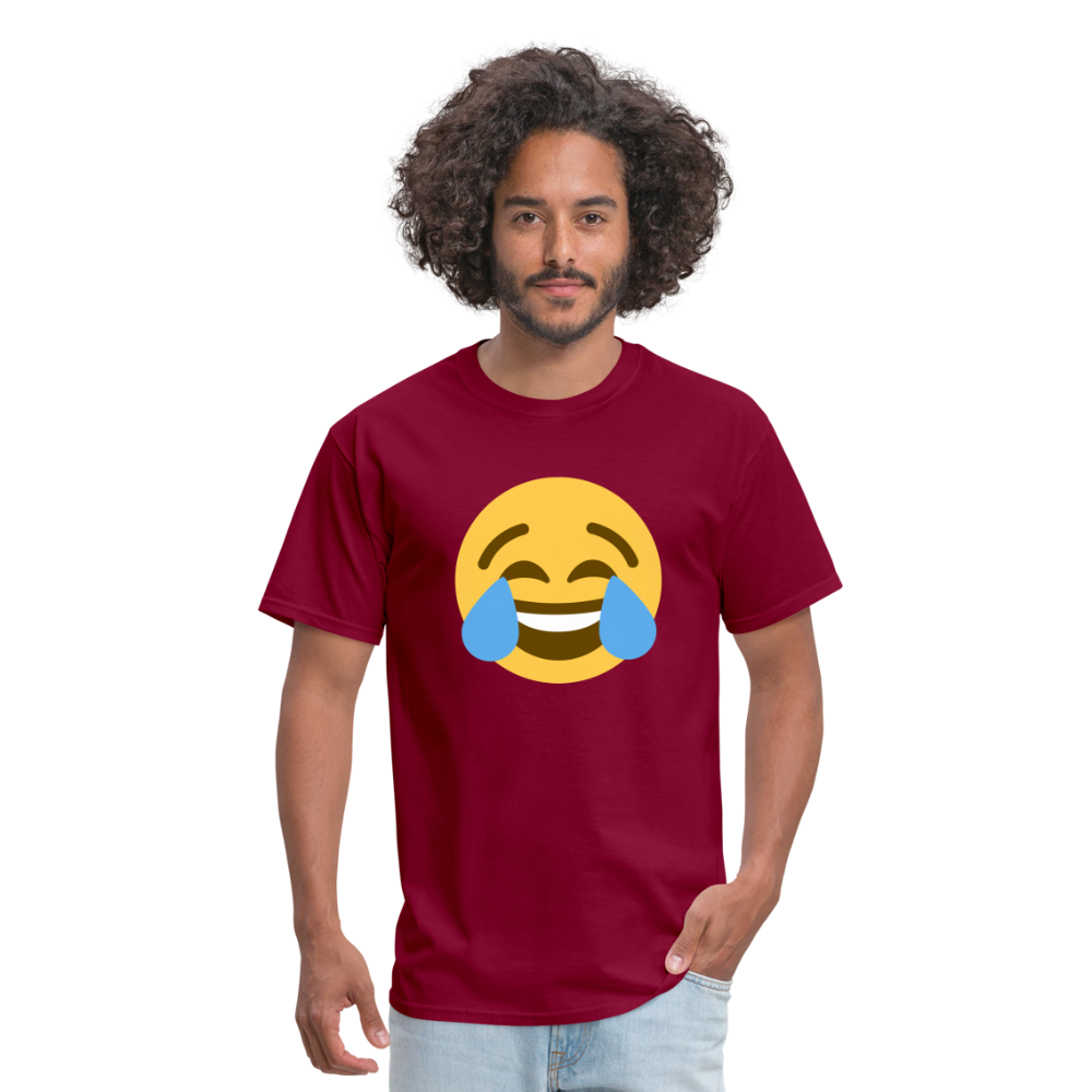 😂 Face with Tears of Joy (Twemoji) Unisex Classic T-Shirt - burgundy