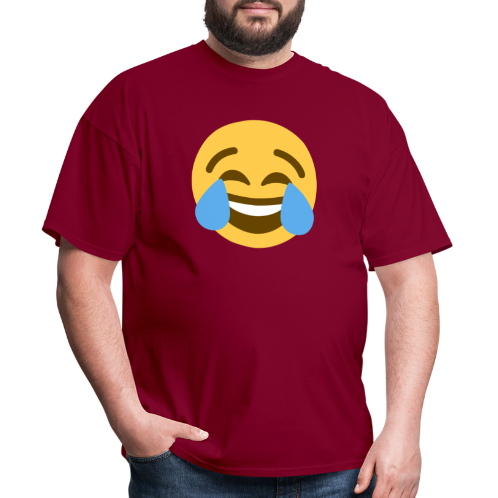 😂 Face with Tears of Joy (Twemoji) Unisex Classic T-Shirt - burgundy