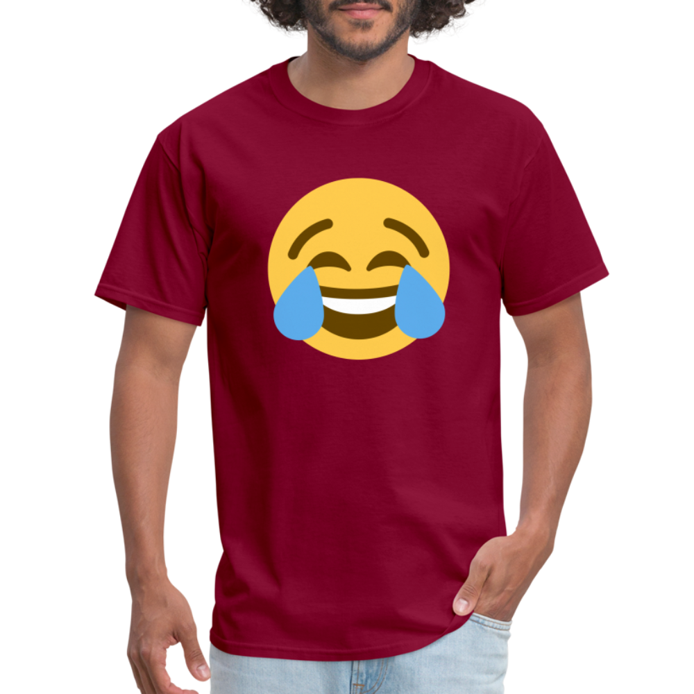 😂 Face with Tears of Joy (Twemoji) Unisex Classic T-Shirt - burgundy