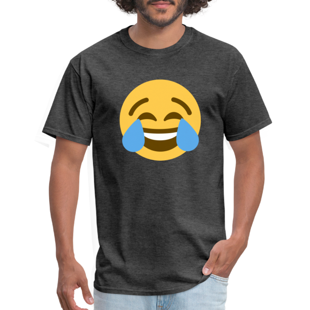 😂 Face with Tears of Joy (Twemoji) Unisex Classic T-Shirt - heather black