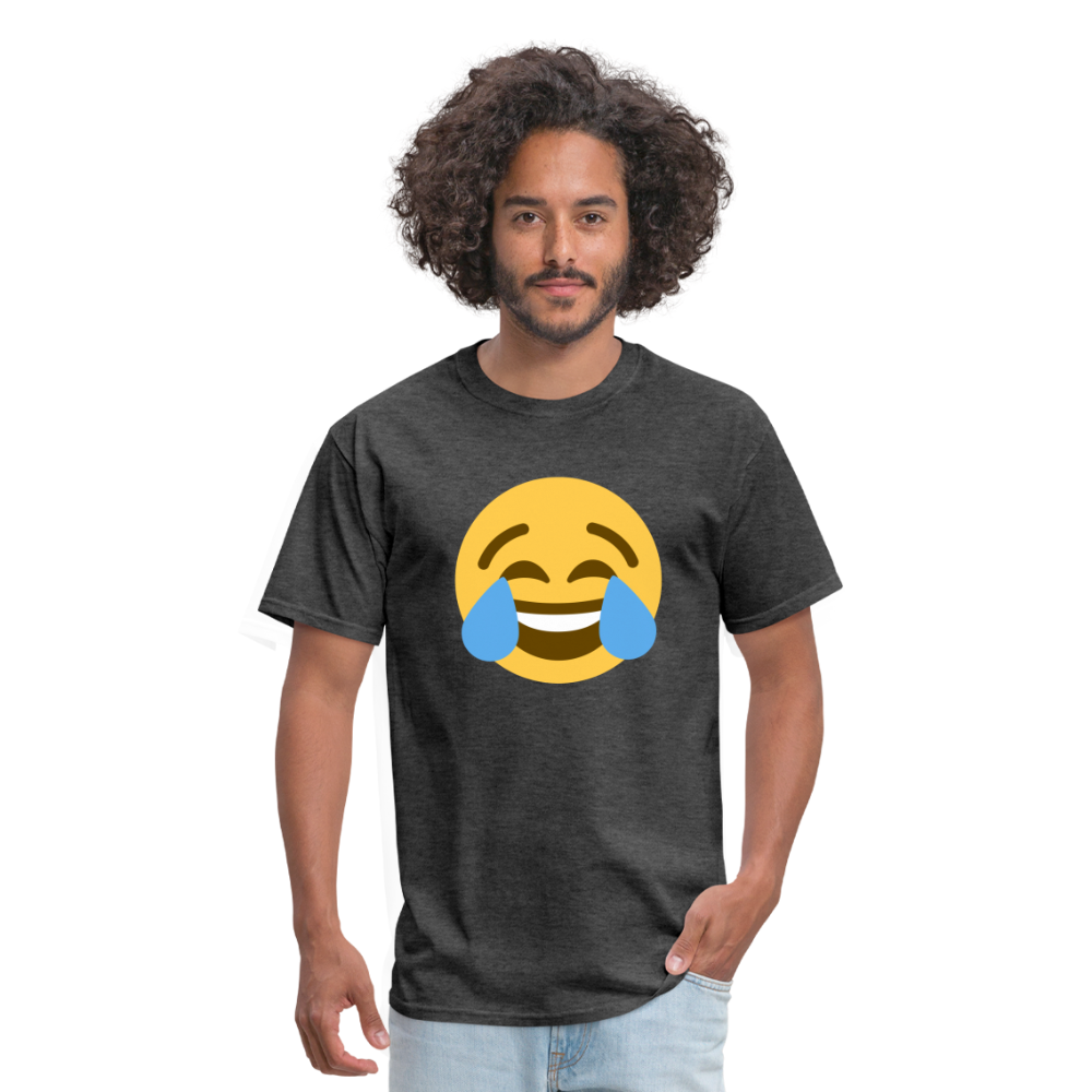 😂 Face with Tears of Joy (Twemoji) Unisex Classic T-Shirt - heather black