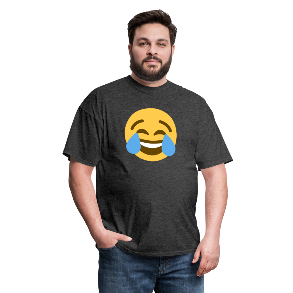 😂 Face with Tears of Joy (Twemoji) Unisex Classic T-Shirt - heather black