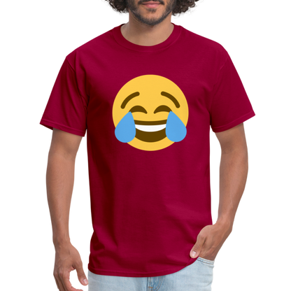 😂 Face with Tears of Joy (Twemoji) Unisex Classic T-Shirt - dark red