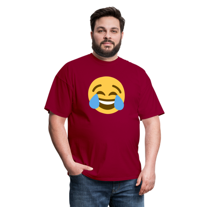 😂 Face with Tears of Joy (Twemoji) Unisex Classic T-Shirt - dark red