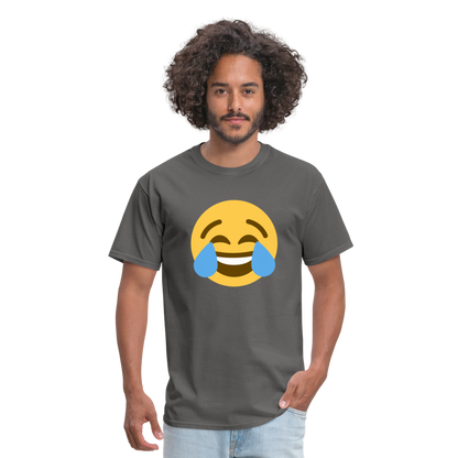 😂 Face with Tears of Joy (Twemoji) Unisex Classic T-Shirt - charcoal