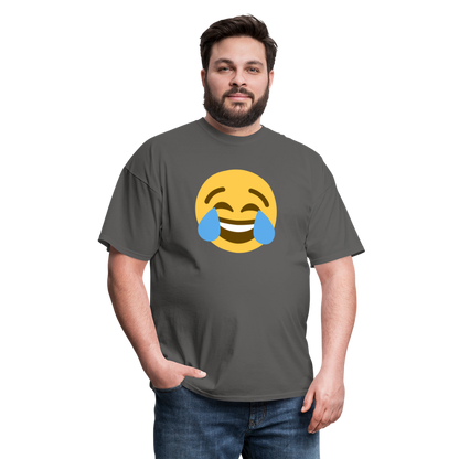 😂 Face with Tears of Joy (Twemoji) Unisex Classic T-Shirt - charcoal