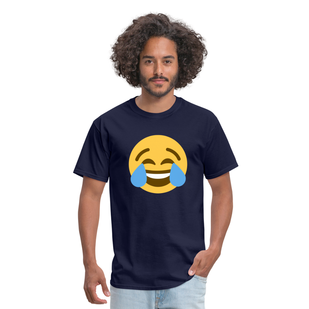 😂 Face with Tears of Joy (Twemoji) Unisex Classic T-Shirt - navy