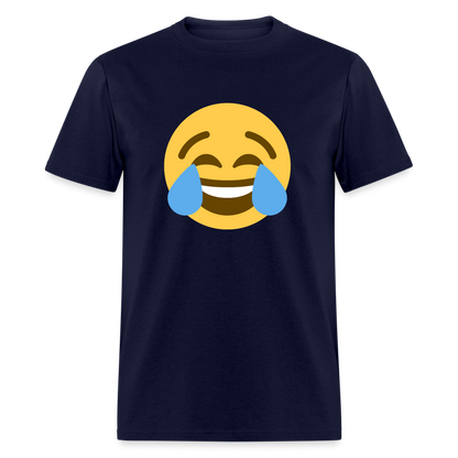 😂 Face with Tears of Joy (Twemoji) Unisex Classic T-Shirt - navy