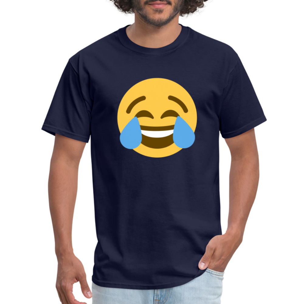 😂 Face with Tears of Joy (Twemoji) Unisex Classic T-Shirt - navy