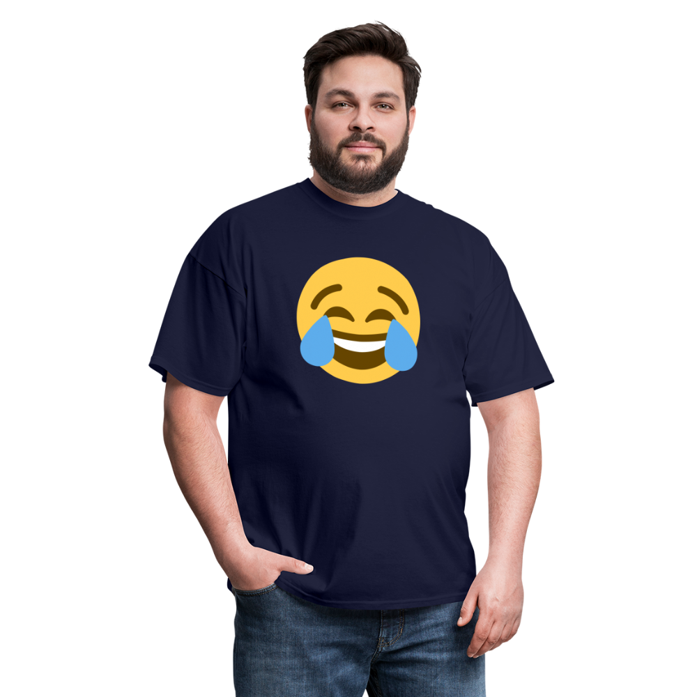 😂 Face with Tears of Joy (Twemoji) Unisex Classic T-Shirt - navy