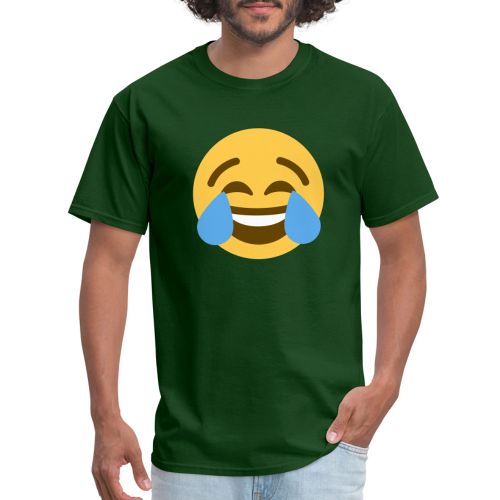 😂 Face with Tears of Joy (Twemoji) Unisex Classic T-Shirt - forest green