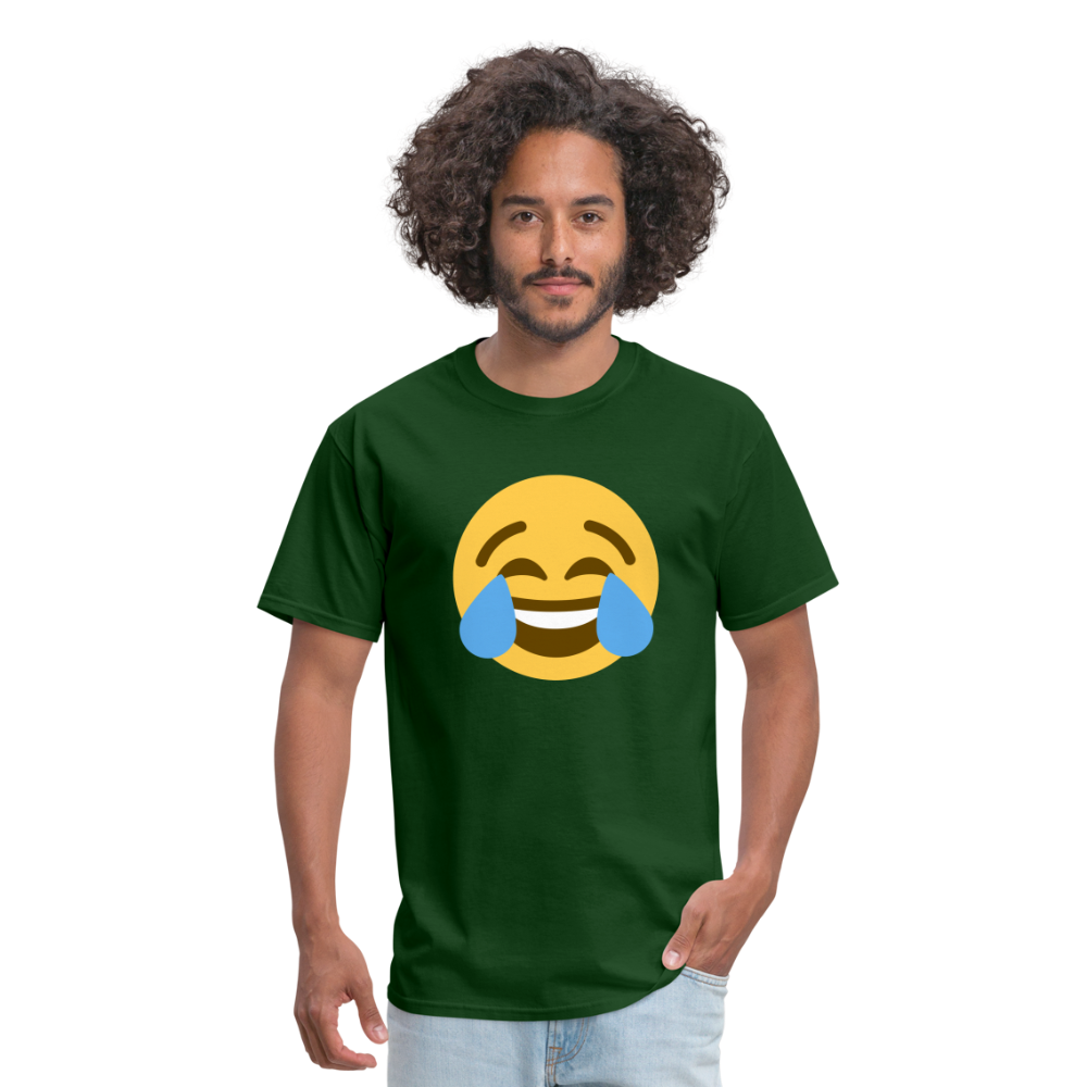 😂 Face with Tears of Joy (Twemoji) Unisex Classic T-Shirt - forest green