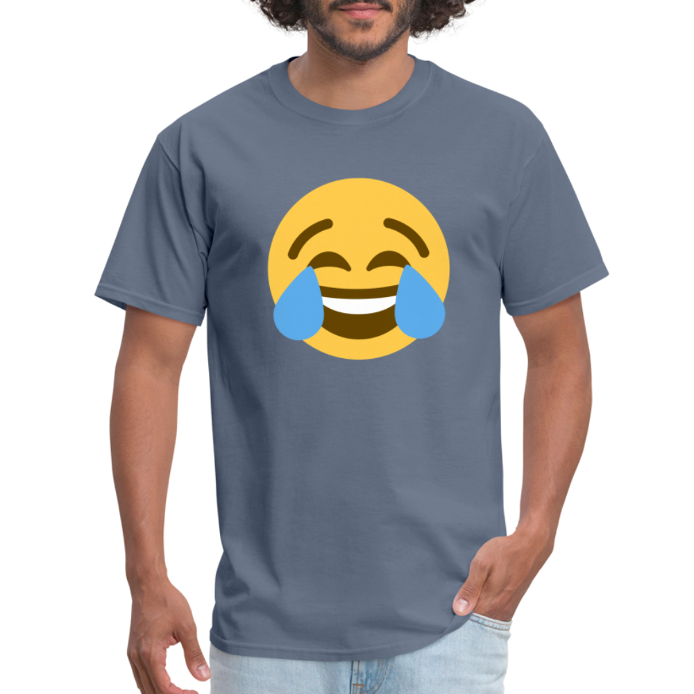 😂 Face with Tears of Joy (Twemoji) Unisex Classic T-Shirt - denim